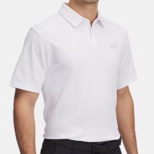 Under Armour UA Playoff Pique Mens Polo White Size XL NWT
